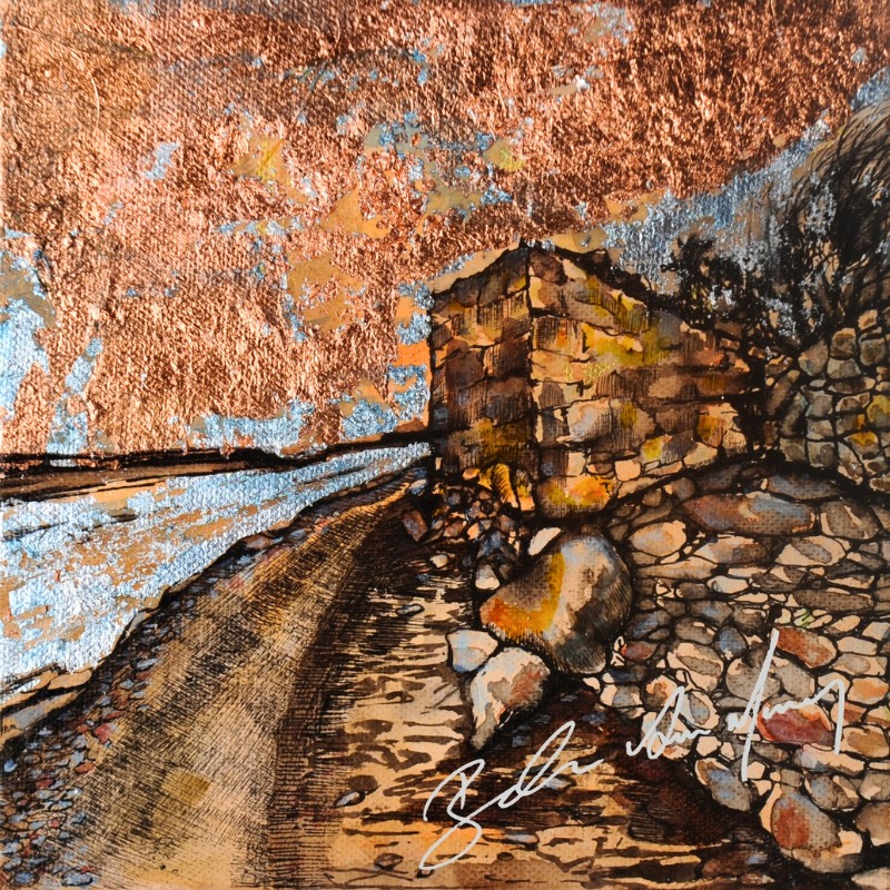 Mixed media artpiece of Carrowholly Westport Mayo