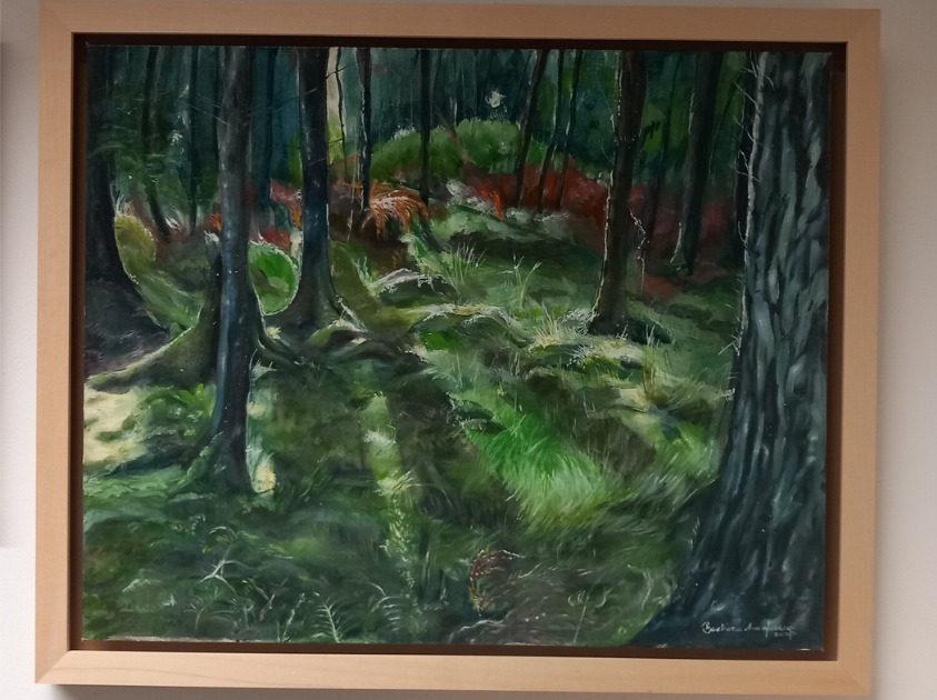 Oil on canvas of Woodland in Mayo Ireland