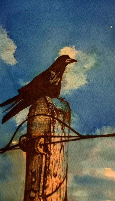 Poles and Crows | €100 Irish Artwork | Watercolour painting Crows Ireland